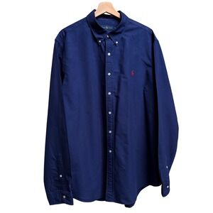 VTG Ralph Lauren Button Oxford Shirt XXL Classic Long Sleeve 100% Cotton Pony